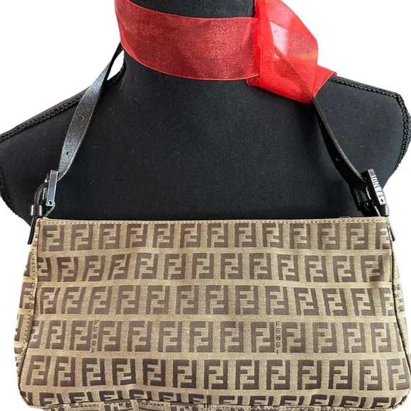 Fendi Brown and Tan Shoulder Bag with Iconic Monogram - Picture 11 of 12